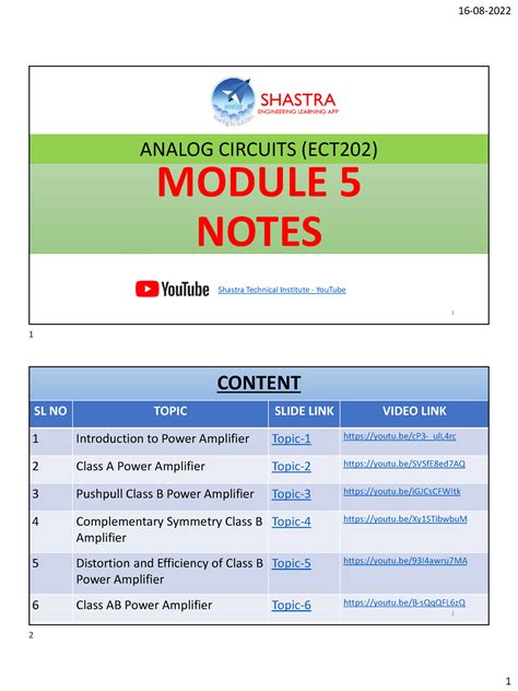 ECT202 Analog Circuits Module 5 - Electronics and communication ...