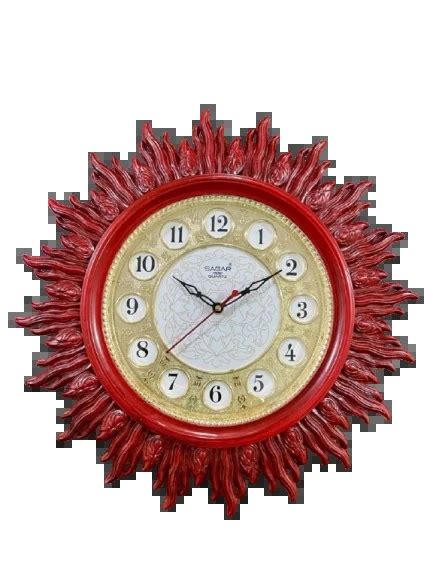 Sagar Mac Quartz Red Wall Clock – Stylish & Silent Timepiece