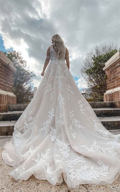 7169+ | Stella York | Romantic Lace Plus Size Wedding Dress with Long Sleeves | True Society ...