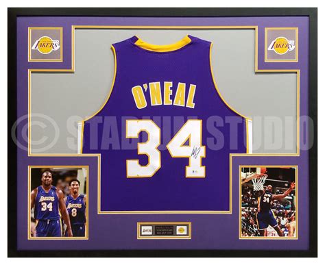 Shaquille O'Neal Autographed Framed Lakers Purple Jersey - The Stadium ...