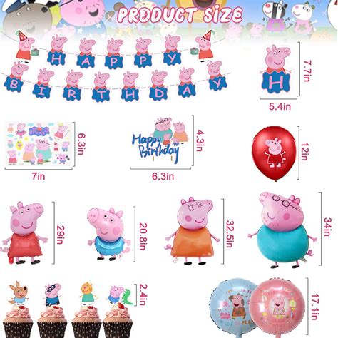 Buy 59pcs Peppa Pig Birthday Party Supplies for Kids, With Birthday ...