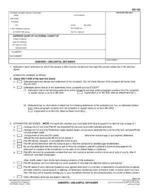 2012 Form CA UD-105 Fill Online, Printable, Fillable, Blank - pdfFiller