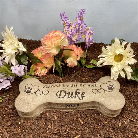 Bone Shape Pet Memorial Stone - Melton Memorials