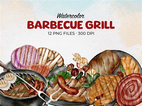 Watercolor Barbecue Clip Art Element Graphic by Baddesigner · Creative ...