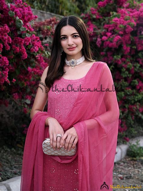 Sukoon Viscose Chikankari Strappy Kurta Set with Dupatta - Rose Pink