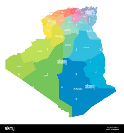 Algeria political map administrative hi-res stock photography and images - Alamy