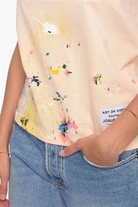 Lanvin GALLERY DEPT T-shirt with Paint Splatter Motif and Embroidered ...