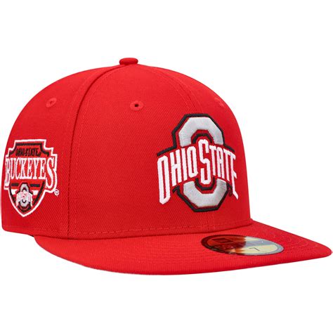 Men's New Era Scarlet Ohio State Buckeyes Patch 59FIFTY Fitted Hat