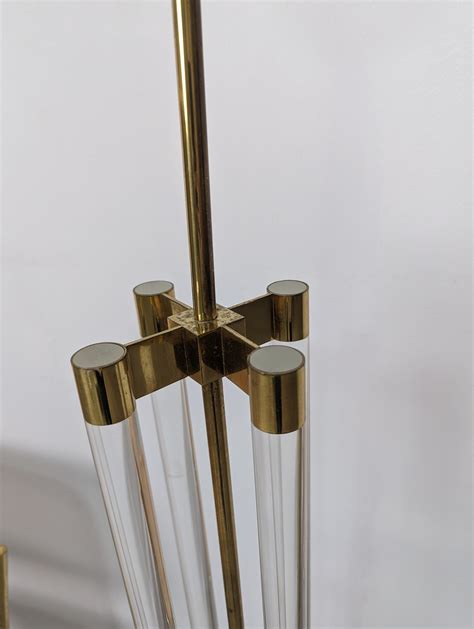 Vintage Floor Lamp Lucite and Brass, 1970s For Sale at 1stDibs