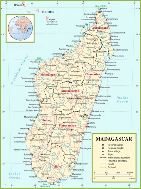 Madagascar political map