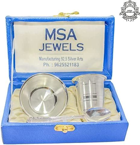 Buy Kashvi Silver Katori And Spoon (50 Grams), 50 ML Online at Low ...