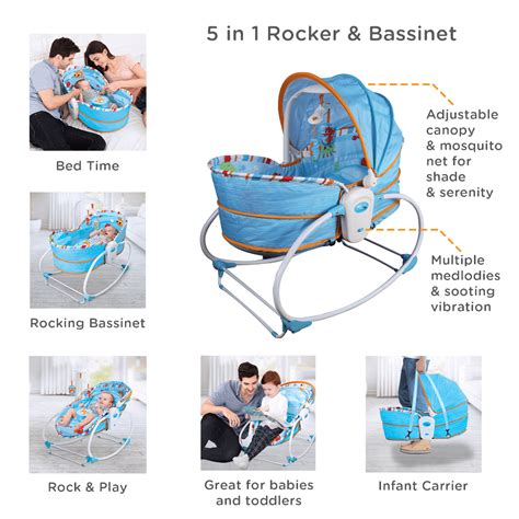 Mastela 5 In 1 Rocker & Bassinet - Aqua – The Moms Darling Baby Shop