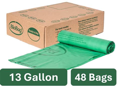 Biobag Tall Kitchen Bags 13 Gallon Compostable -- 48 Bags - Vitacost