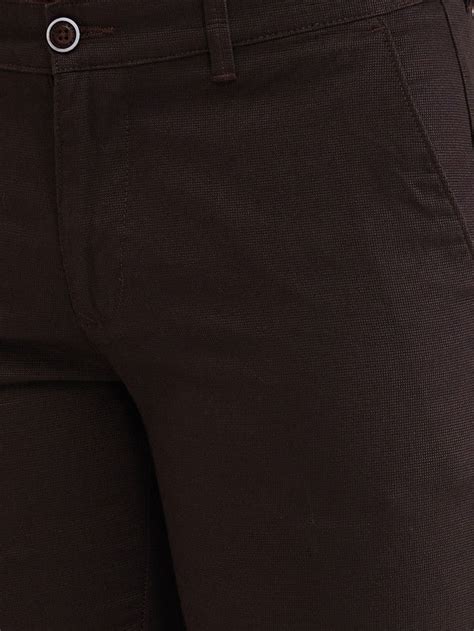 Parx Brown Solid Low Rise Tapered Fit Cotton Trouser – MyRaymond