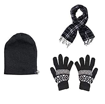 Buy MAGIC Women's Combo Of Winter Woollen Black Cap With Muffler And ...