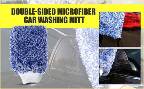 Allextreme EXMDBW3 Double-Sided Microfiber Car Washing Mitt Reusable ...