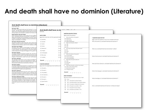 And Death Shall Have No Dominion Analysis