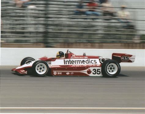 Race car driver Gordon Smiley minutes before his March 81 chassis crashed nose first into the ...