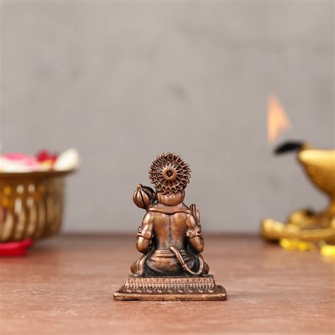 Buy Blessing Hanuman Idol: Pure Copper | 2" - Budhshiv.com