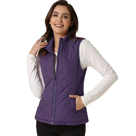 Women's Stand Collar Lightweight Gilet Quilted Zip Vest