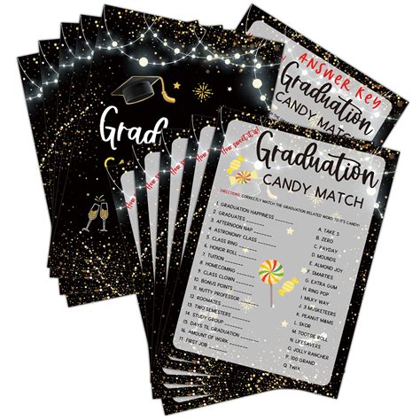 Celebrate Your Graduate with Fun Candy Match Game Cards - 30 Engaging ...