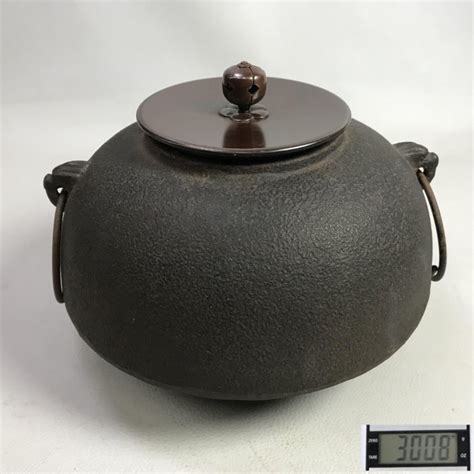 【藏舊尋寶屋】老日本 傳統金工藝 鐵蓋雙獸耳鑄鐵釜/大茶釜 *不會漏水*(一元起標)※2510281015921-6J※ | Yahoo拍賣