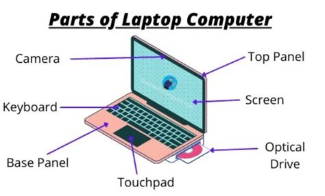 draw a label a laptop computer correctly which has screen keyboard and ...