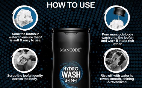 Buy Mancode Hydro Body Wash For Men 450ml, 3 In 1 Active Body Wash For ...