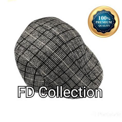 Jual topi painter pelukis topi baret fatcap newsboy motif garis abu tua ...