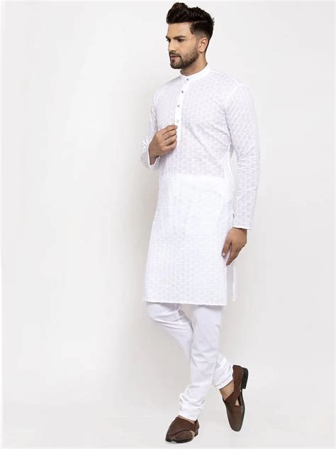 Jompers Men White Chikan Kurta Only ( KO 561 White ) – Jompers Wholesale