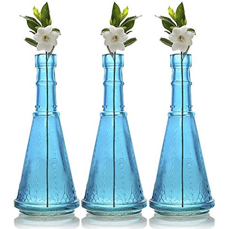 Buy BULK PACK (3) Marguerite Clear Vintage Glass Bottle Wedding Flower ...