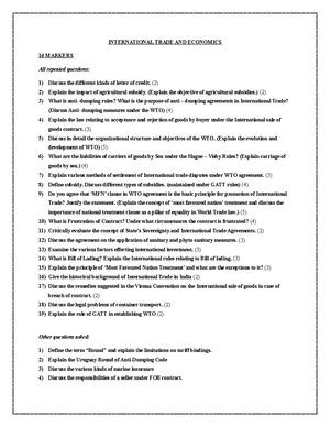 [Solved] Differences between gatt 1947 and gatt 1994 for 10 marks ...