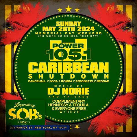 Memorial Day Weekend Caribbean Shutdown @ SOBs, SOB’s, New York, May 26 ...