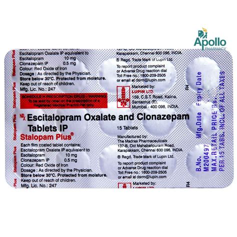 Stalopam Plus Tablet | Uses, Side Effects, Price | Apollo Pharmacy