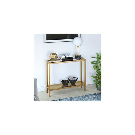 Buy Henn&Hart 36 Wide Rectangular Console Table in Brass, Entryway ...
