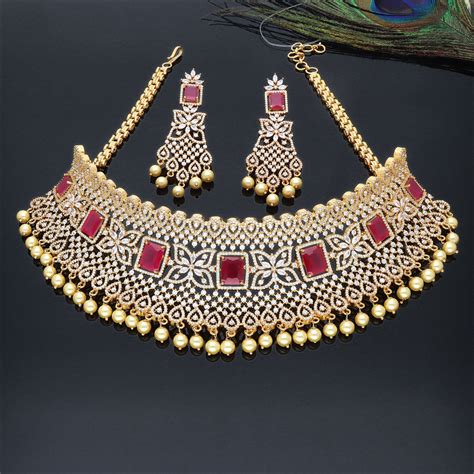 Choker Necklace _ Designer Jewellery Choker Set Online in Hyderabad ...
