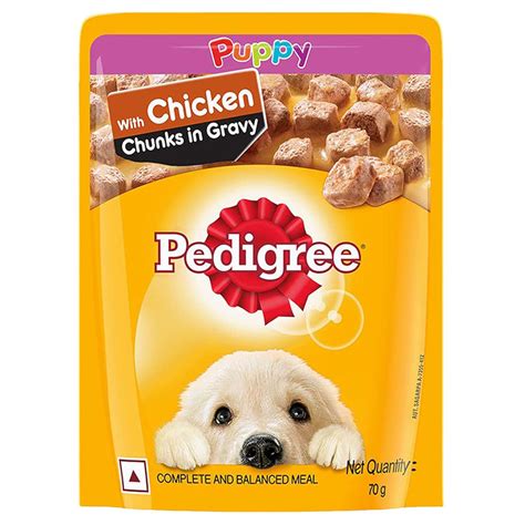 Buy Pedigree Puppy Chicken Chunks in Gravy Wet Food for Dog, 70 gm | 19 ...