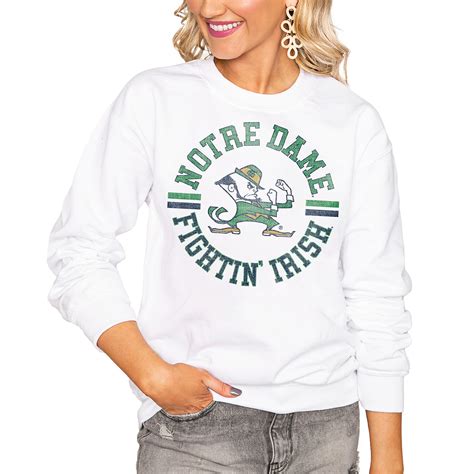 Women's White Notre Dame Fighting Irish Vintage Days Perfect Pullover ...
