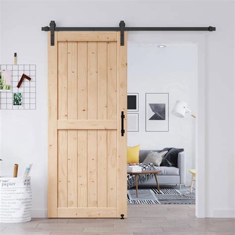 Amazon.com: EaseLife 36in x 84in Barn Door + 5.5 FT Heavy Duty Sliding Track Kit + Floor Guide ...