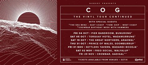 COG - The Vinyl Tour Continued: Freo Social, Walyalup/Fremantle, Freo ...