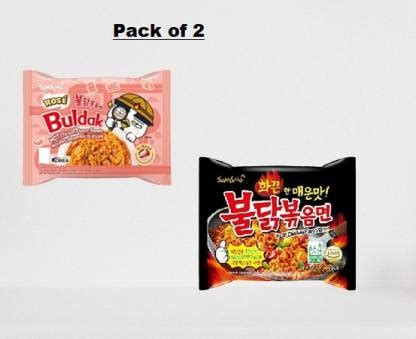 Samyang Buldak Chicken Rose&StirFry Flavour Korean Noodles-(Pack of 2 ...