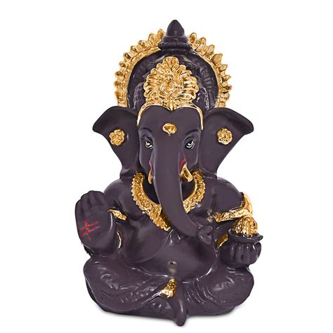 Diviniti 24K Gold Plated Resin Lord Ganesha Idol for Car Dashboard Tab ...