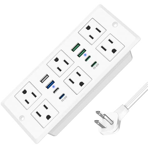 45W Type-C Recessed Power Outlet, PD Fast Charging USB-C QC3.0 3A, Plug ...