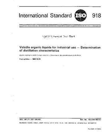 ISO 918:1983, Volatile organic liquids for industrial use ...