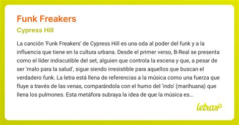 Significado de la canción FUNK FREAKERS (Cypress Hill) - LETRAS.COM