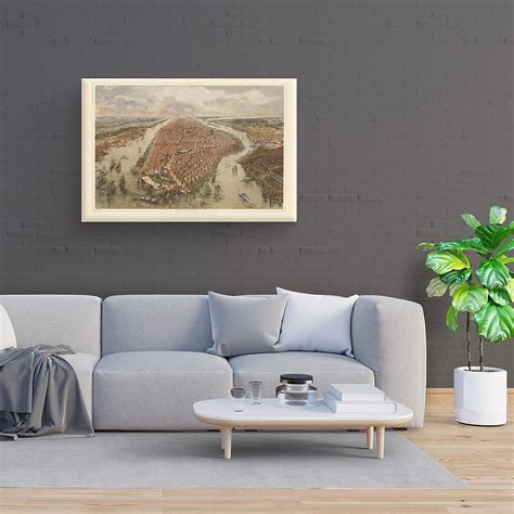 Buy HISTORIX Vintage 1865 Map of New York Canvas - 24x36x1.5 Inch ...
