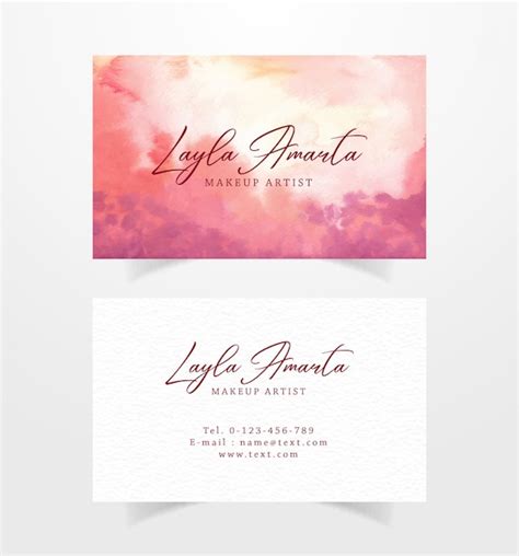 Visitenkarte mit roter Spritzaquarellschablone | Premium Vektor