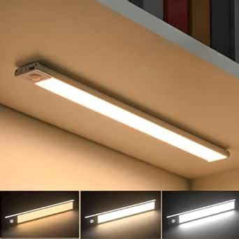 FLYNGO Motion Sensor Under Cabinet LED Light, 3 Color Modes Wireless ...