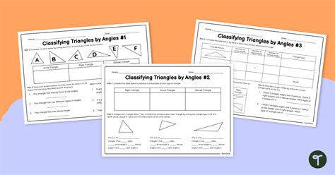 Image result for Classifying Triangles Worksheet