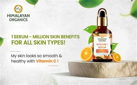 Himalayan Organics Vitamin C Serum With Hyaluronic Acid,Vitamin C & E ...